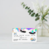 Holograaf Unicorn Modern Credit Card Lashes Visitekaartje (Staand voorkant)