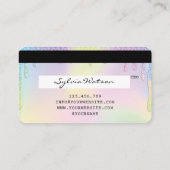 Holograaf Unicorn Modern Credit Card Lashes Visitekaartje (Achterkant)