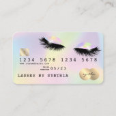 Holograaf Unicorn Modern Credit Card Lashes Visitekaartje (Voorkant)