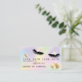 Holograaf Unicorn Modern Credit Card Lashes Visitekaartje (Staand voorkant)