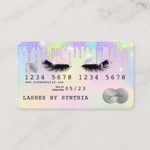 Holograaf Unicorn Modern Credit Card Lashes Visitekaartje