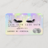 Holograaf Unicorn Modern Credit Card Lashes Visitekaartje (Voorkant)