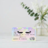 Holograaf Unicorn Modern Credit Card Lashes Visitekaartje (Staand voorkant)