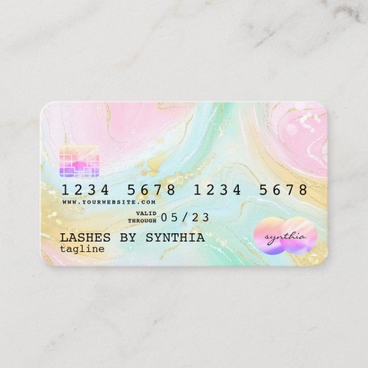 Holograaf Unicorn Modern Credit Card Style Logo Visitekaartje (Voorkant)