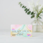 Holograaf Unicorn Modern Credit Card Style Logo Visitekaartje (Staand voorkant)