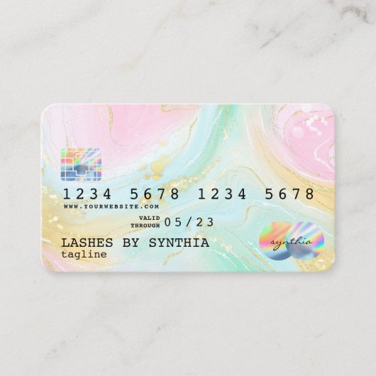 Holograaf Unicorn Modern Credit Card Style Logo Visitekaartje (Voorkant)