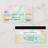 Holograaf Unicorn Modern Credit Card Style Logo Visitekaartje (Voorkant / Achterkant)
