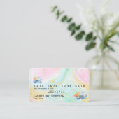 Holograaf Unicorn Modern Credit Card Style Logo Visitekaartje (Staand voorkant)