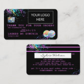 Holograaf Unicorn-stuurprogramma's DANK JE creditc Visitekaartje (Voorkant / Achterkant)