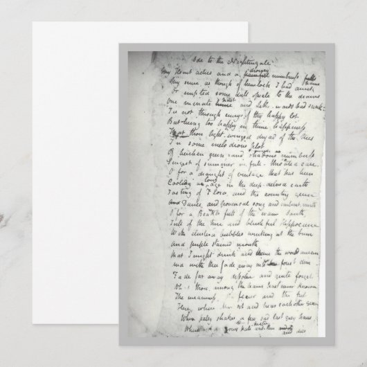 Holograaf van Keats's ode aan een Nightingale (Voorkant / Achterkant)