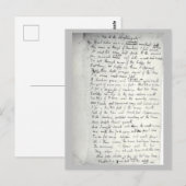 Holograaf van Keats's ode aan een Nightingale Briefkaart (Voorkant / Achterkant)