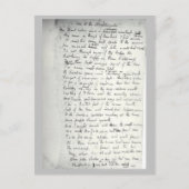 Holograaf van Keats's ode aan een Nightingale Briefkaart (Voorkant)