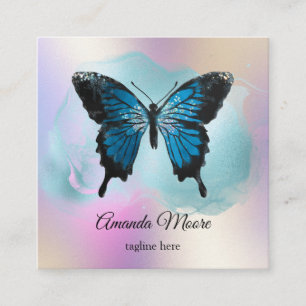 holograaf voor therapeut van blue - vlinder vierkante visitekaartje