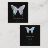 holograaf voor therapeut van blue - vlinder vierkante visitekaartje (Voorkant / Achterkant)