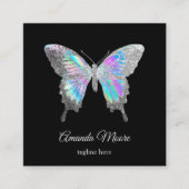 holograaf voor therapeut van blue - vlinder vierkante visitekaartje (Voorkant)