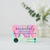 Holograaf Winkel Dank je korting Roze Zeemeermin Visitekaartje (Staand voorkant)