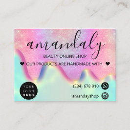 Holograaf Winkel Dank je korting Roze Zeemeermin Visitekaartje