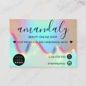 Holograaf Winkelen Bedankt voor je Discount Code O Visitekaartje (Voorkant)