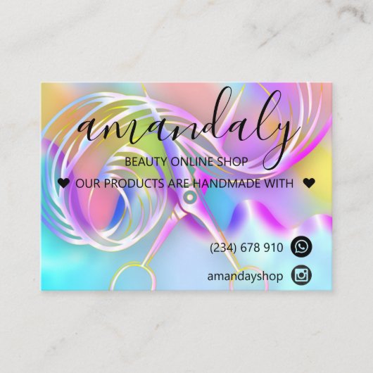 Holograaf Winkelen - Korting met codenummer Haarpr Visitekaartje (Voorkant)