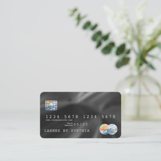 Holograaf zwarte Folie Moderne creditcardKaart Sti Visitekaartje (Staand voorkant)