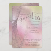 Holograaftrendy glitter abstract zoet 16 kaart (Voorkant / Achterkant)