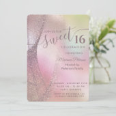 Holograaftrendy glitter abstract zoet 16 kaart (Staand voorkant)