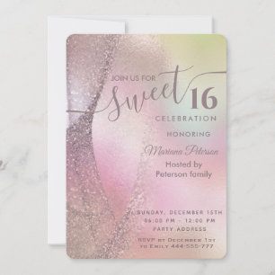 Holograaftrendy glitter abstract zoet 16 kaart