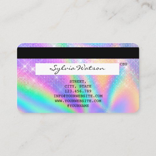 Holografen Credit Kaart Nail Tech QR Code Visitekaartje (Achterkant)