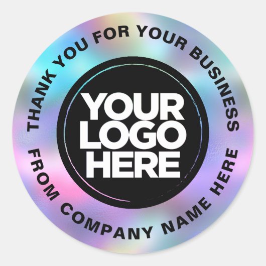 Holografen Eigen Logo Naam Web Dank u Ronde Sticker (Voorkant)