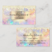 Holografen Makeup Lashes NAILS Boutique Gold Drip Visitekaartje (Voorkant / Achterkant)