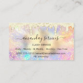 Holografen Makeup Lashes NAILS Boutique Gold Drip Visitekaartje (Achterkant)