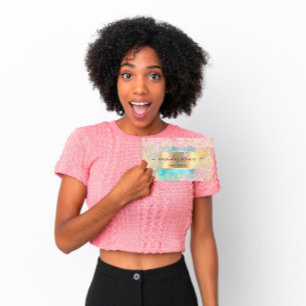 Holografen Makeup Lashes NAILS Studio Gold Pink Visitekaartje