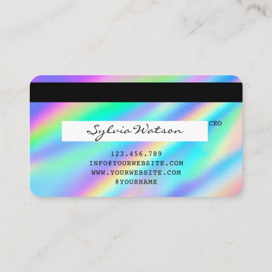 Holografen Moderne Credit Kaart Style Visitekaartje (Achterkant)