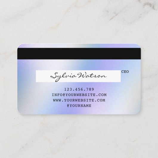 Holografen Moderne Credit Kaart Style Visitekaartje (Achterkant)