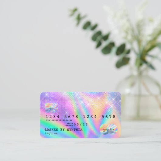 Holografen Moderne Credit Kaart Style Visitekaartje (Staand voorkant)
