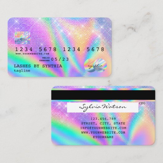 Holografen Moderne Credit Kaart Style Visitekaartje (Voorkant / Achterkant)