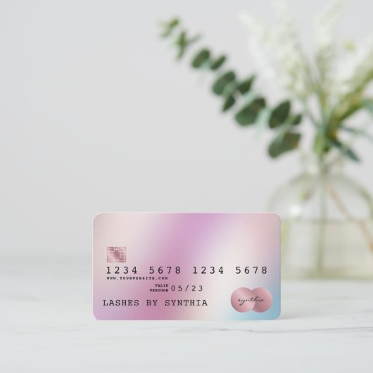 Holografen Moderne Credit Kaart Style Visitekaartje (Staand voorkant)