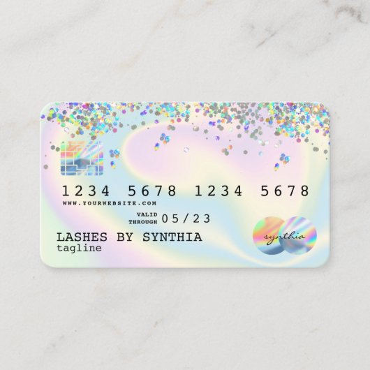 Holografen Moderne Credit Kaart Style Visitekaartje (Voorkant)