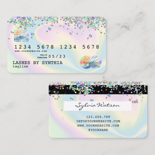 Holografen Moderne Credit Kaart Style Visitekaartje (Voorkant / Achterkant)