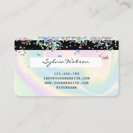 Holografen Moderne Credit Kaart Style Visitekaartje (Achterkant)