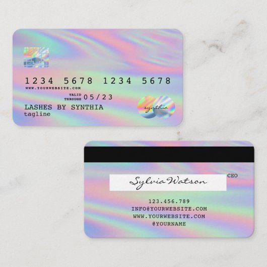 Holografen Moderne Credit Kaart Style Visitekaartje (Voorkant / Achterkant)