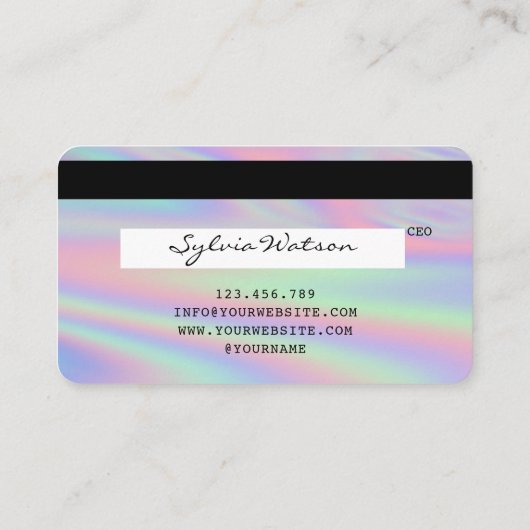 Holografen Moderne Credit Kaart Style Visitekaartje (Achterkant)