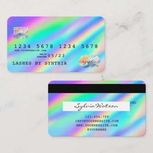 Holografen Moderne Credit Kaart Style Visitekaartje (Voorkant / Achterkant)