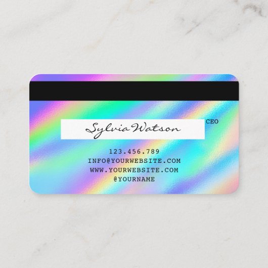 Holografen Moderne Credit Kaart Style Visitekaartje (Achterkant)