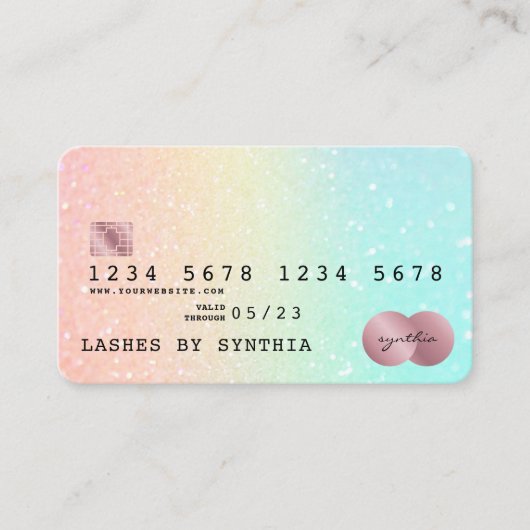 Holografen Moderne Credit Kaart Style Visitekaartje (Voorkant)