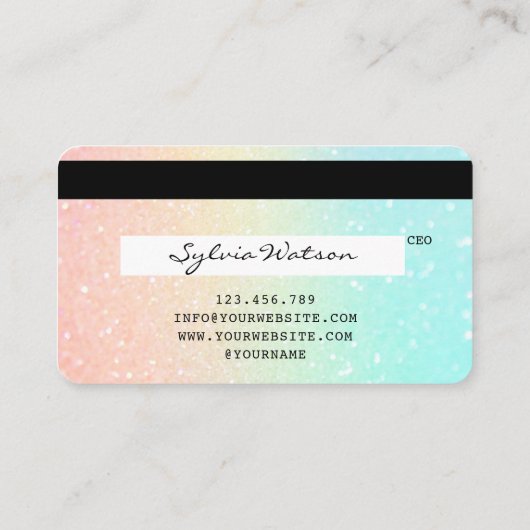 Holografen Moderne Credit Kaart Style Visitekaartje (Achterkant)