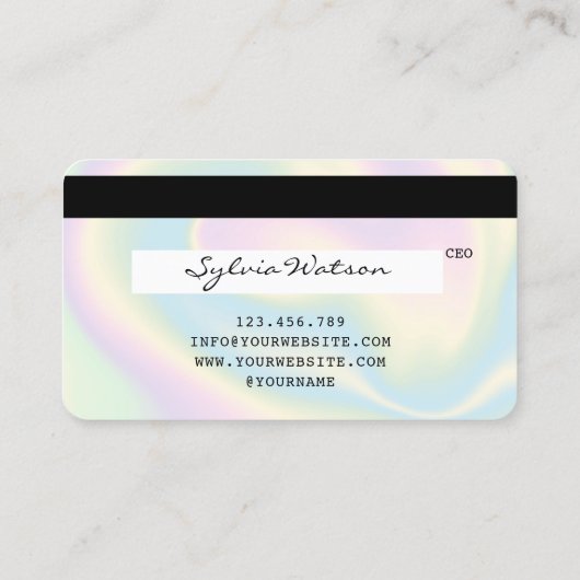 Holografen Moderne Credit Kaart Style Visitekaartje (Achterkant)