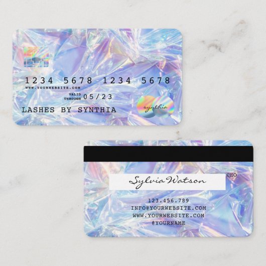 Holografen Moderne Credit Kaart Style Visitekaartje (Voorkant / Achterkant)