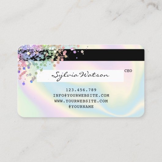 Holografen Moderne Credit Kaart Style Visitekaartje (Achterkant)