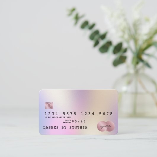 Holografen Moderne Credit Kaart Style Visitekaartje (Staand voorkant)